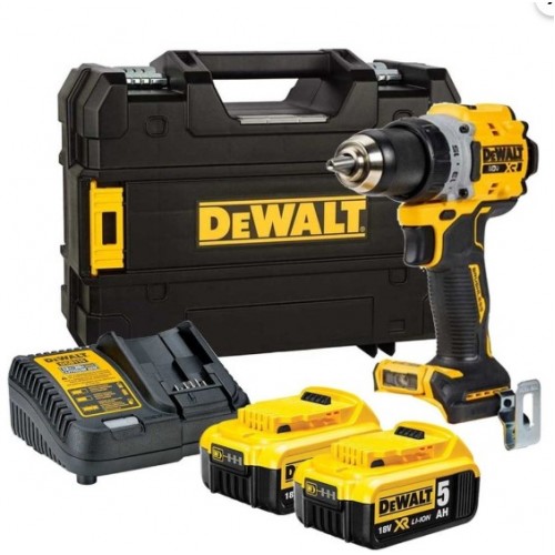 Dewalt DCD800P2T 18V 5.0AH Li-Ion Kömürsüz Çift Akülü Darbesiz Matkap
