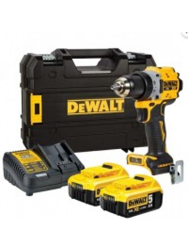 Dewalt DCD800P2T 18V 5.0AH Li-Ion Kömürsüz Çift Akülü Darbesiz Matkap